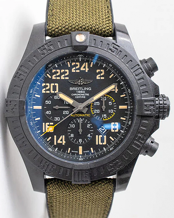 Breitling Avenger Hurricane Military 50MM Black Dial Textile Strap (XB12101A/BF46)