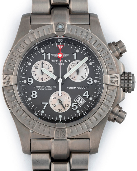 Breitling Avenger Chronograph 44MM Quartz Grey Dial Titanium Bracelet (E7336009/B598)