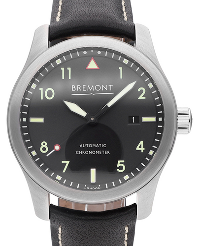 Bremont Solo 43MM Black Dial Leather Strap (SOLO43-R-S)