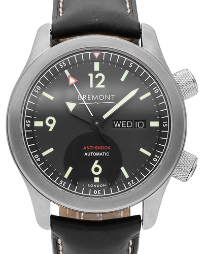 Bremont U-2 43MM Black Dial Leather Strap (U2-R-S)