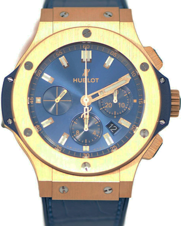 Hublot Big Bang Chronograph 44MM Blue Dial Leather Strap (301.PX.7180.LR)