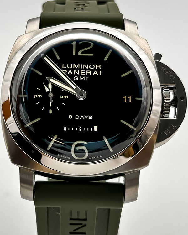 2020 Panerai Luminor 1950 8 Days GMT Steel Black Dial (PAM00233)