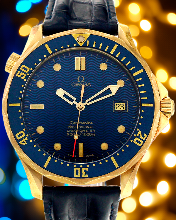 Omega Seamaster Professional Diver 300M Blue Dial Leather Strap (2133.80.00)