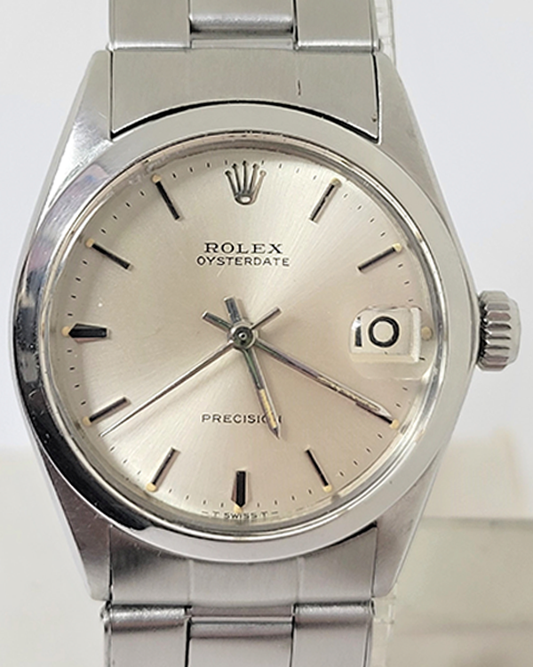 Rolex Oyster Precision 30.5MM Silver Dial Oystersteel Bracelet (6466)