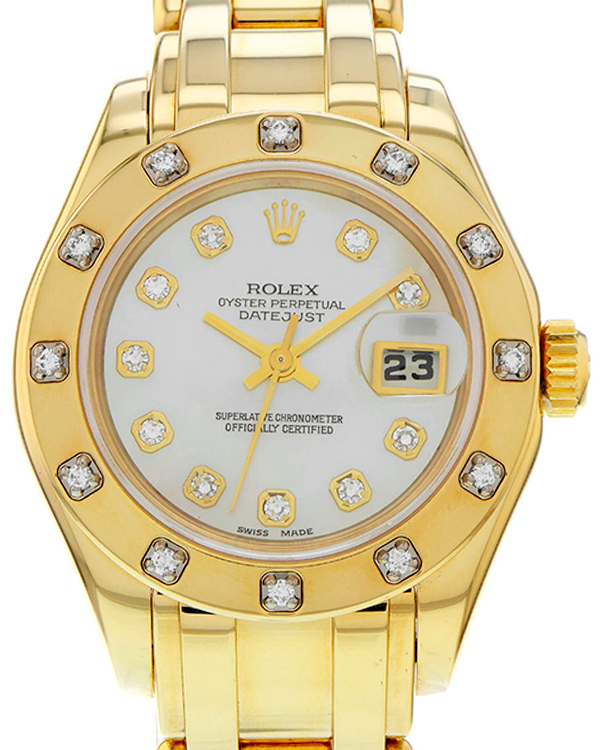 2000 Rolex Lady-Datejust Pearlmaster 29MM Mother of Pearl Dial Yellow Gold Pearlmaster Bracelet (69318)