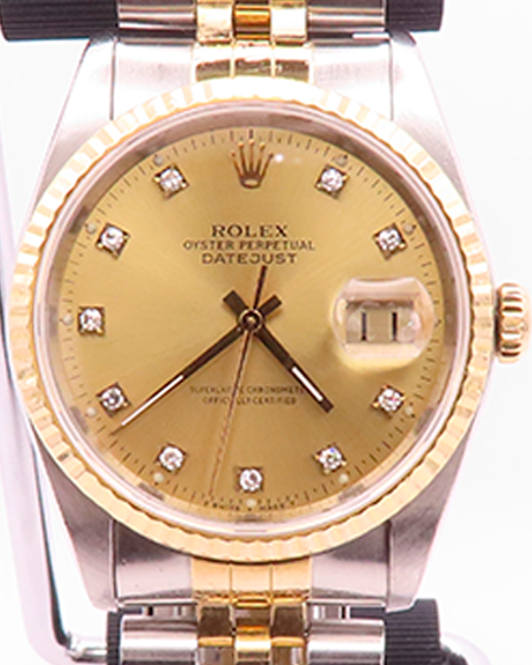 Rolex Datejust 36MM Champagne Diamond Dial Two-Tone Jubilee Bracelet (16233)