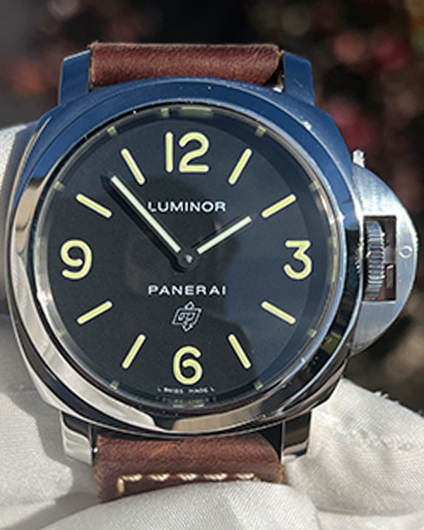 2017 Panerai Luminor Base Logo 44MM Black Dial Leather Strap (PAM01000)