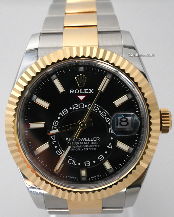 2023 Rolex Sky-Dweller 42MM Black Dial Two-Tone Bracelet (326933)