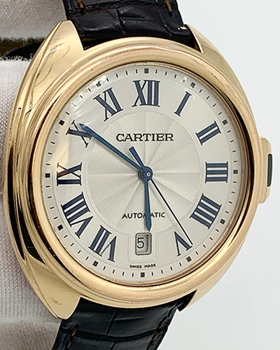 Cartier Cle de Cartier 40MM Silver Dial Leather Strap (WGCL0004)