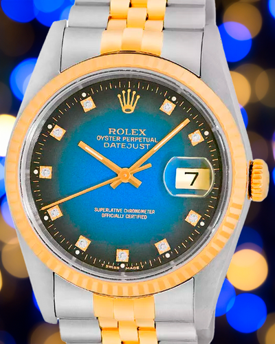 Rolex Datejust 36MM Blue "Vignette" Dial Two-Tone Jubilee Bracelet (16233)