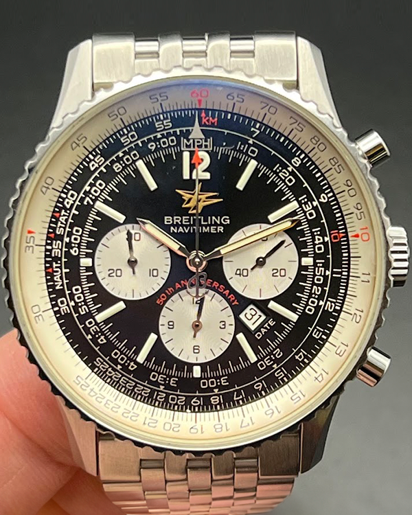 2002 Breitling Navitimer "50th Anniversary" L.E. 42MM Black Dial Steel Bracelet (A41322)