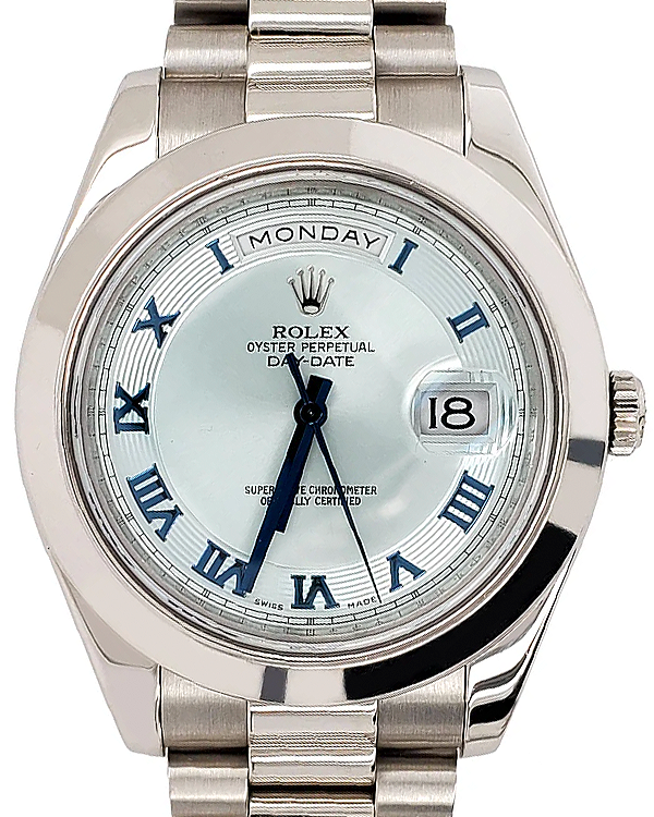 2009 Rolex Day-Date 41MM Blue Ice Dial Oyster Bracelet  (218206)