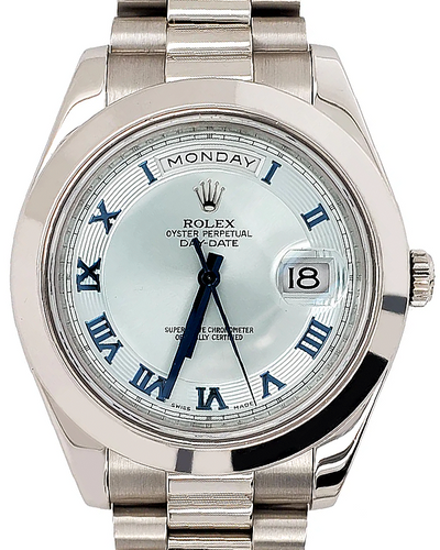 2009 Rolex Day-Date 41MM Blue Ice Dial Oyster Bracelet  (218206)