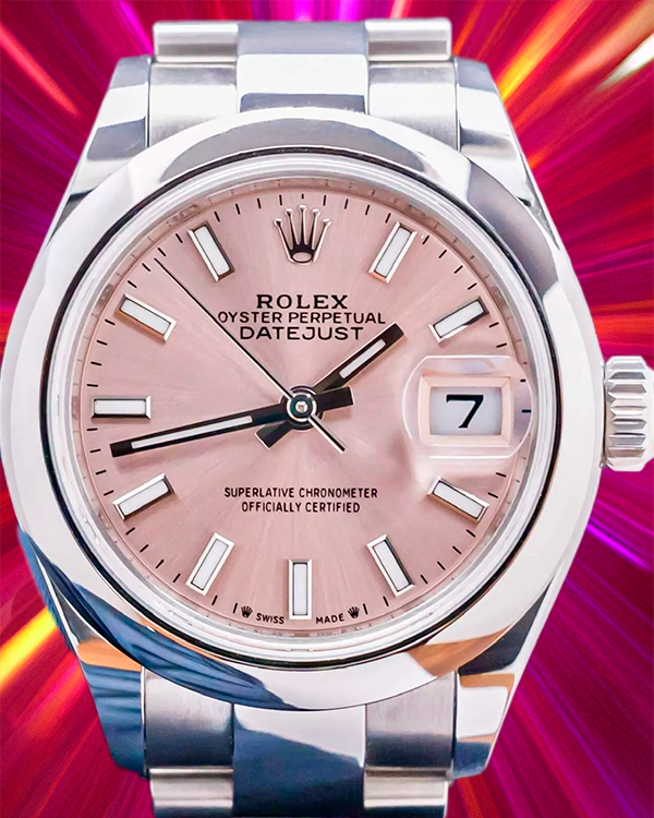 2024 Rolex Lady-Datejust 28MM Pink Dial Oyster Bracelet (279160)