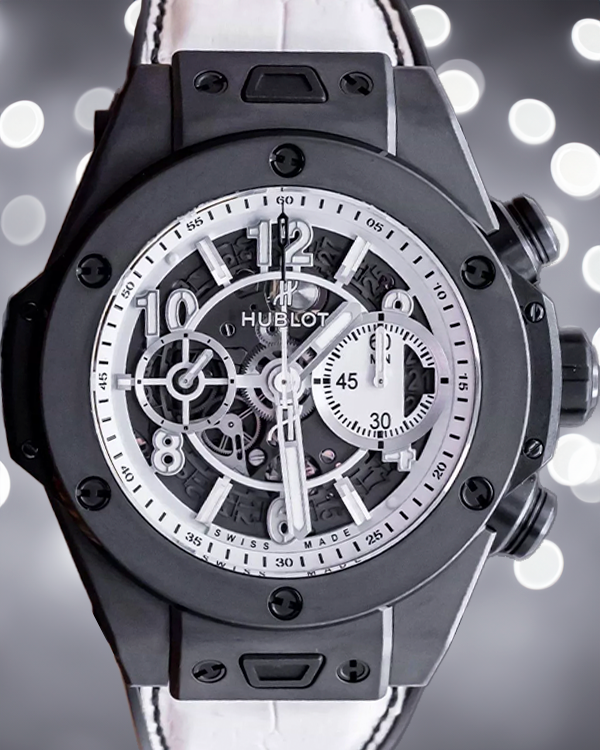 Hublot Big Bang Unico "White in Black" S.E. 45MM Skeleton Dial Leather Strap (411.CI.2010.LR.JPN16)