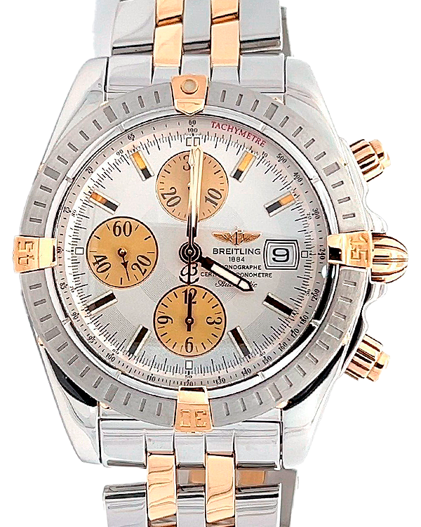 Breitling Chronomat Evolution 44MM Silver Dial Two-Tone Bracelet (B13356)