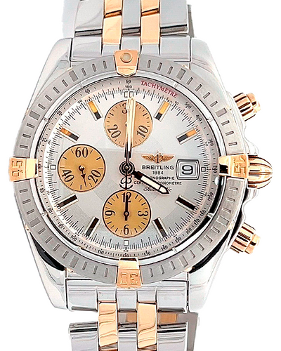 Breitling Chronomat Evolution 44MM Silver Dial Two-Tone Bracelet (B13356)