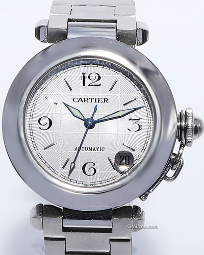 Cartier Pasha De Cartier 35MM Silver Dial Steel Bracelet (W31023M7)