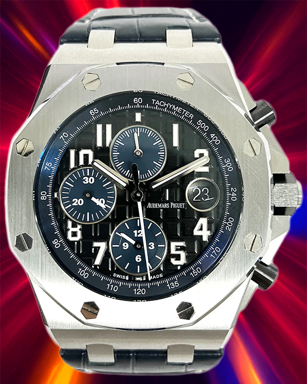 2019 Audemars Piguet Royal Oak Offshore 42MM Black Dial Leather Strap (26470ST.OO.A028CR.01)