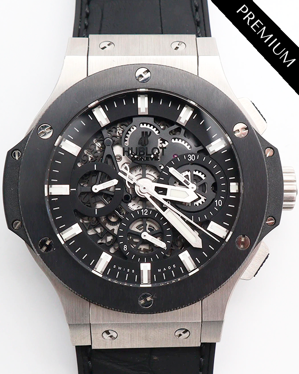 No Reserve - 2019 Hublot Big Bang Aero Bang 44MM Skeleton Dial Leather Strap (311.SM.1170.GR)