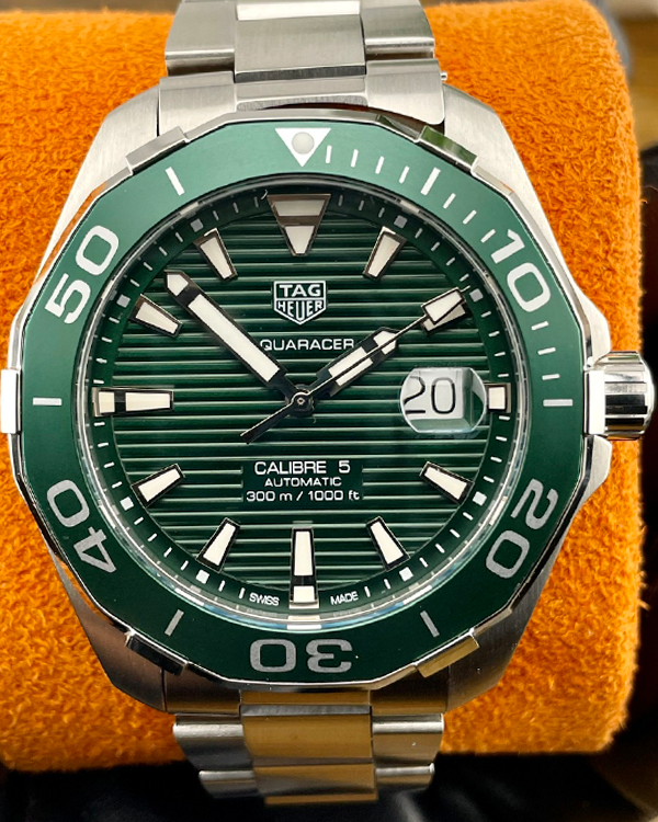 2021 TAG Heuer Aquaracer 300M 43MM Bracelet Steel Green Dial (WAY201S.BA0927)