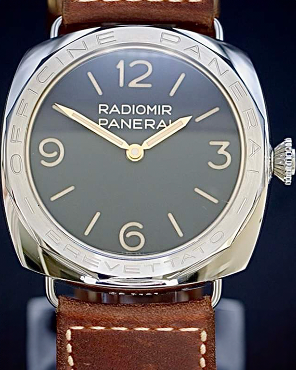 2018 Panerai Radiomir 3 Days Acciaio 47MM Black Dial Leather Strap (PAM00685)