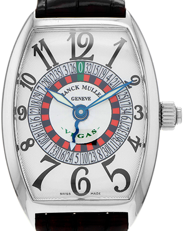 Franck Muller Vegas Cintree Curvex 32MMx45MM Silver Dial Leather Strap (5850)