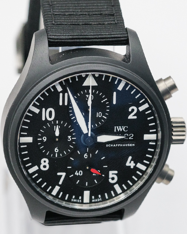 2020 IWC Schaffhausen Pilot Chronograph "Top Gun" 44MM Black Dial Textile Strap (IW389101)