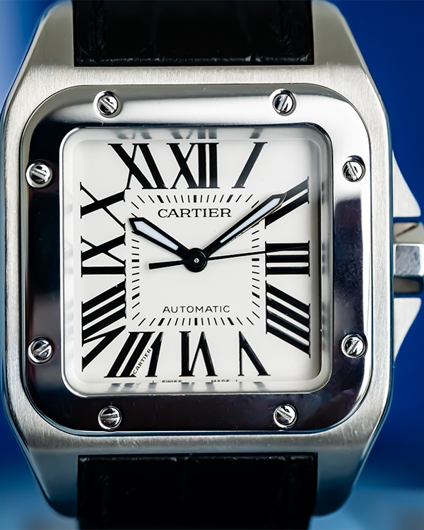 2007 Cartier Santos 100 Steel White Dial (W20106X8)