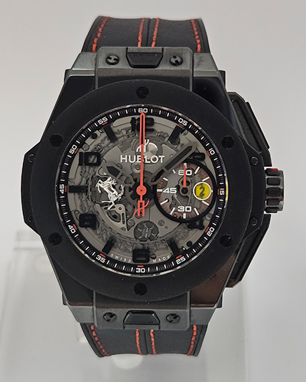 Hublot Big Bang Ferrari 45MM Skeleton Dial Leather Strap (401.CX.0123.VR)