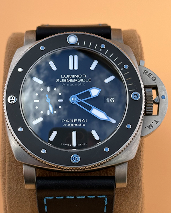 No Reserve - Panerai Luminor Submersible 1950 3 Days 47MM Black Dial Leather Strap (PAM01389)