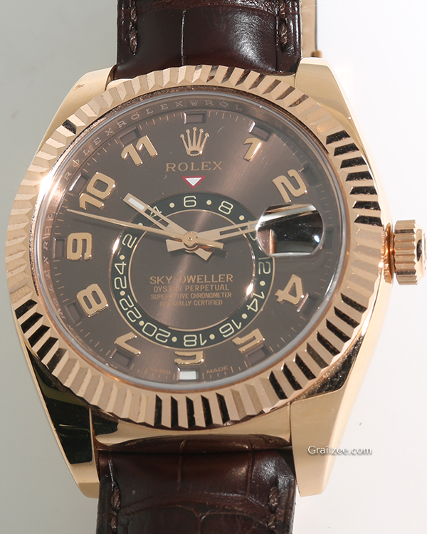 Rolex Sky-Dweller 42MM Chocolate Dial Leather Strap (326135)