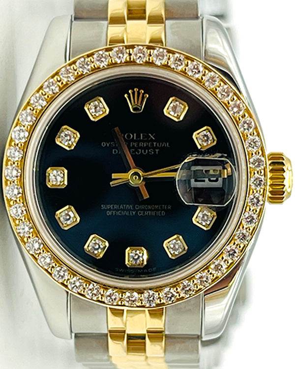 2006 Rolex Lady-Datejust 26MM Black Dial Two-Tone Jubilee Steel/Yellow Gold Bracelet (179173)