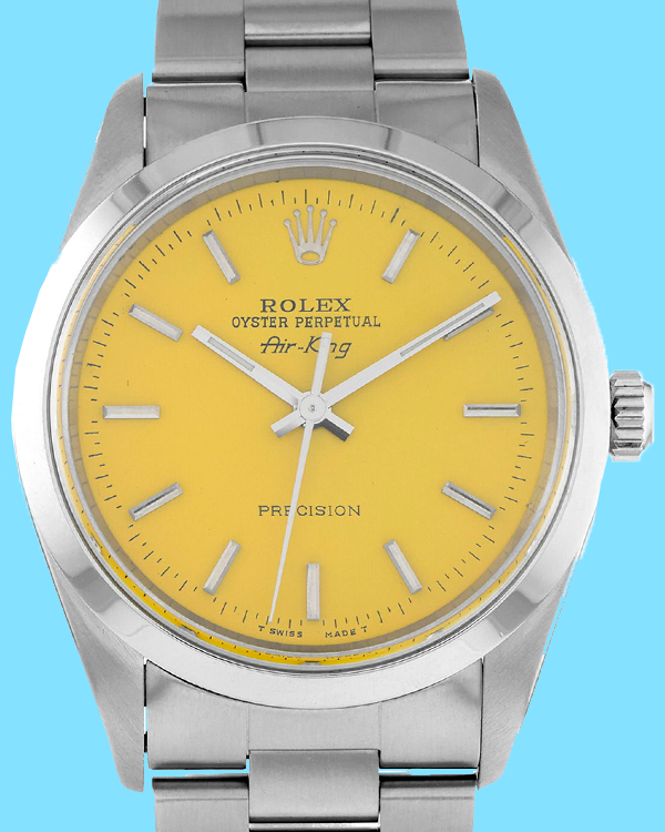 Rolex Air-King 34MM Yellow Dial Steel Bracelet (14000)