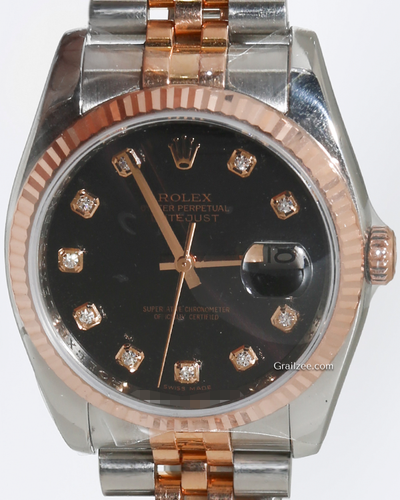 Rolex Datejust 36MM Black Dial Two-Tone Jubilee Bracelet  (116231)