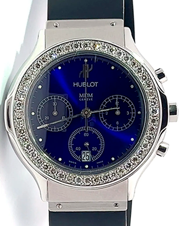 Hublot Classic MDM 36MM Quartz Blue Dial Rubber Strap (1621.1)