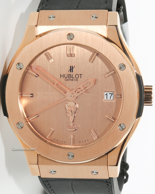 Hublot Classic Fusion "FIFA" L.E. 45MM Limited Edition Rose Gold Dial Leather/Rubber Strap (511.PX.0210.GR.FIF10)