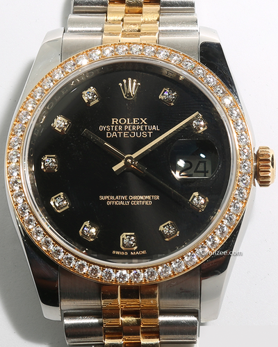 Rolex Datejust 36MM Black Dial Two-Tone Jubilee Bracelet (116233)