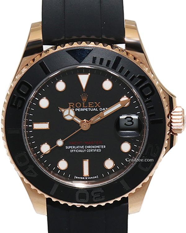 Rolex Rolex Yacht-Master 37MM Black Dial Oysterflex Strap (268655)