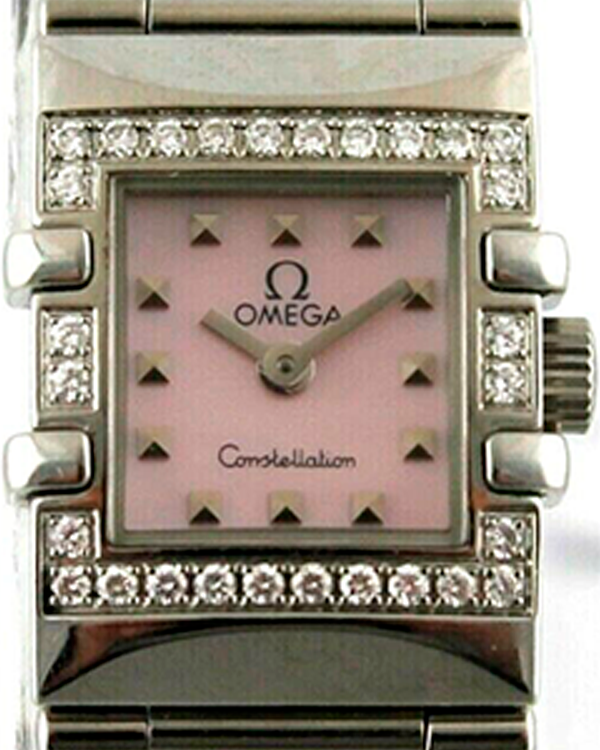 Omega Constellation Quadra 20x15MM Quartz Pink Dial Steel Bracelet (1537.73)