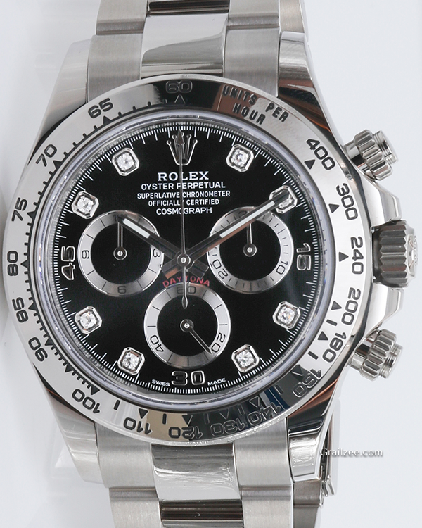 Rolex Cosmograph Daytona 40MM Black Dial White Gold Bracelet (116509)