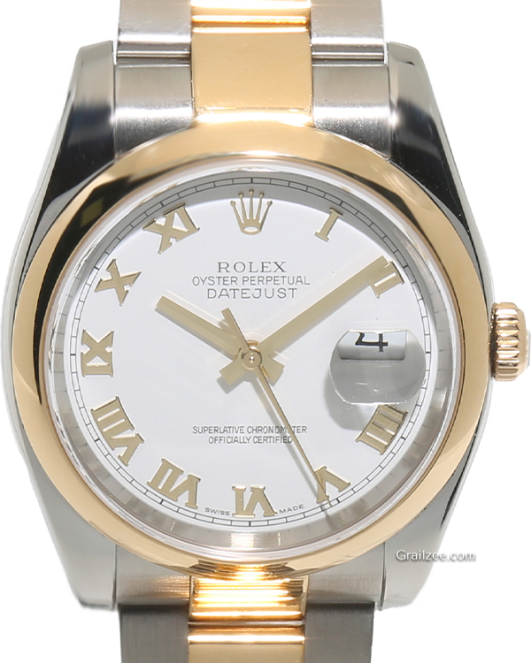 2005 (D Serial) Rolex Datejust 36MM White Dial Two-Tone Oyster Bracelet (116203)