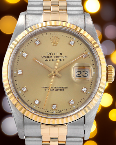 Rolex Datejust 36MM Champagne Dial Two-Tone Jubilee Bracelet (16233G)