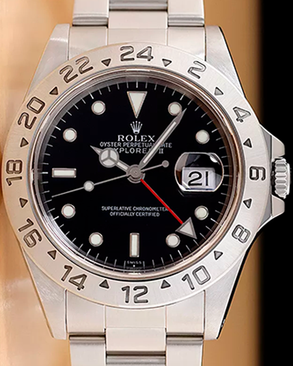 1999 (A Serial) Rolex Explorer II 40MM Black Dial Oyster Bracelet (16570)