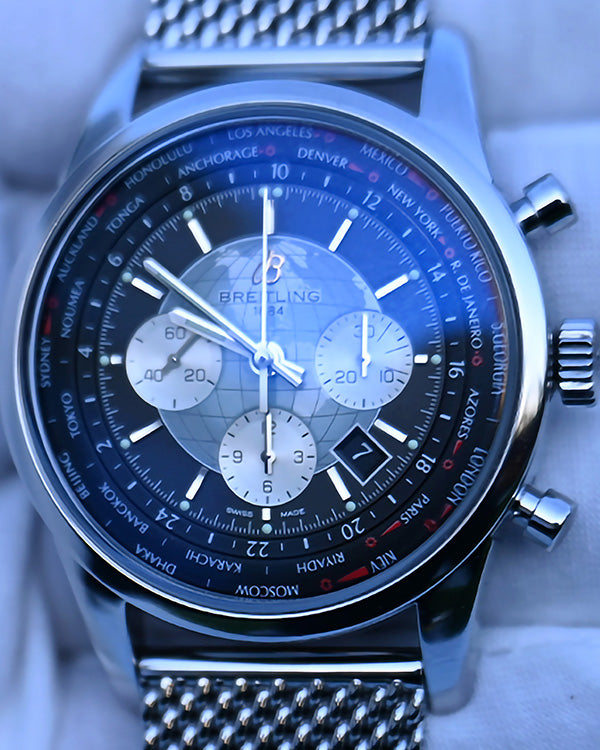 2014 Breitling Transocean Chronograph Unitime Steel Black Dial (AB0510U4/BB62)