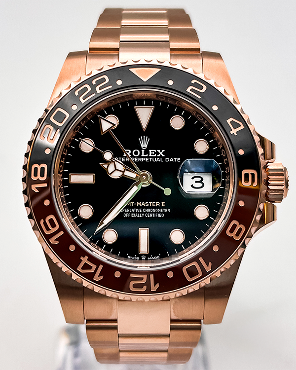 No Reserve - 2023 Rolex GMT-Master II Oyster "Root Beer" Everose Gold Black Dial (126715CHNR)