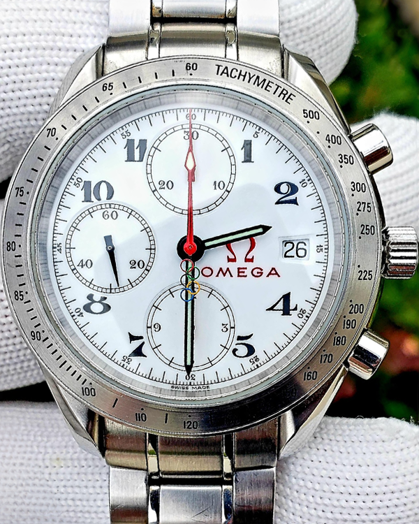 No Reserve - Omega Speedmaster Date Olympic Games Collection Steel White Dial (323.10.40.40.04.001)