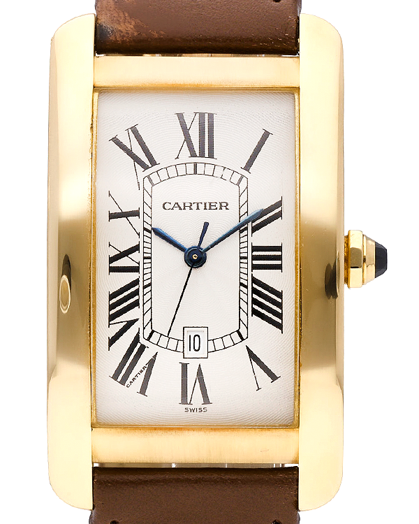 Cartier Tank Americaine 45.1MM Silver Dial Leather Strap (W2603156)