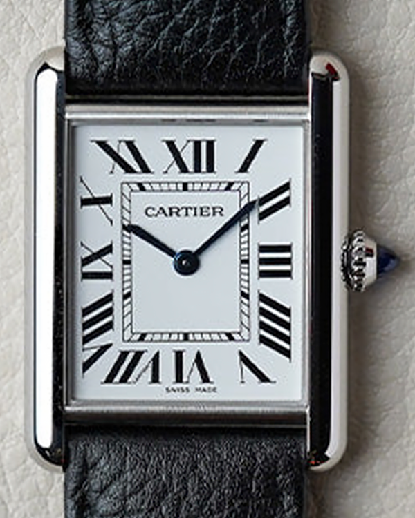 2023 Cartier Tank Must 25.5MM Quartz Silver Dial Leather Strap (WSTA0041)