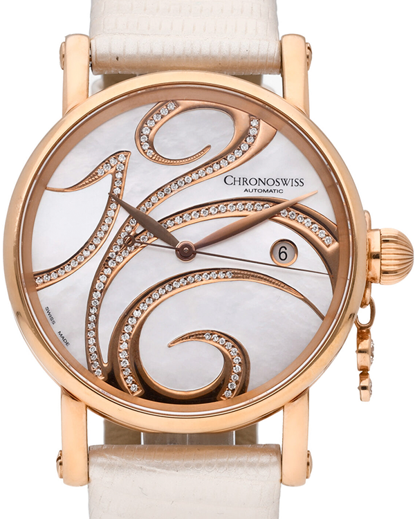 2024 Chronoswiss Swing 38MM Mother of Pearl "MOP" Dial Leather Strap (CH-2821LLR-SW)